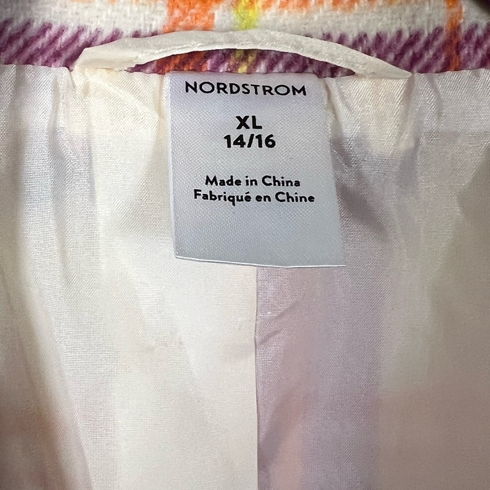Nordstrom Plaid Jacket Orange Purple Preppy Spring Blazer - Picture 4 of 10
